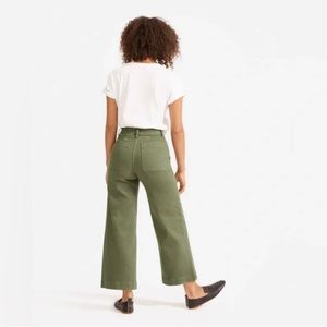 Everlane Wide Leg Crop Pant - Size 12 - Surplus Green